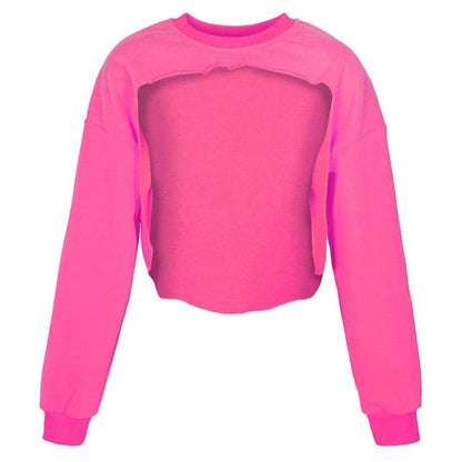 Dressbetty - Irregular Cut Out New O-neck Hoodies