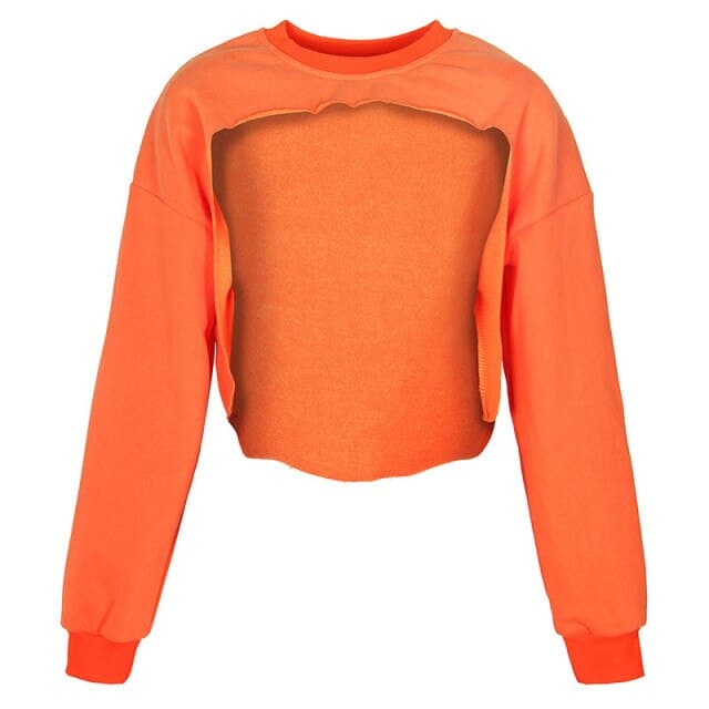 Dressbetty - Irregular Cut Out New O-neck Hoodies