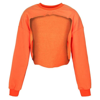 Dressbetty - Irregular Cut Out New O-neck Hoodies
