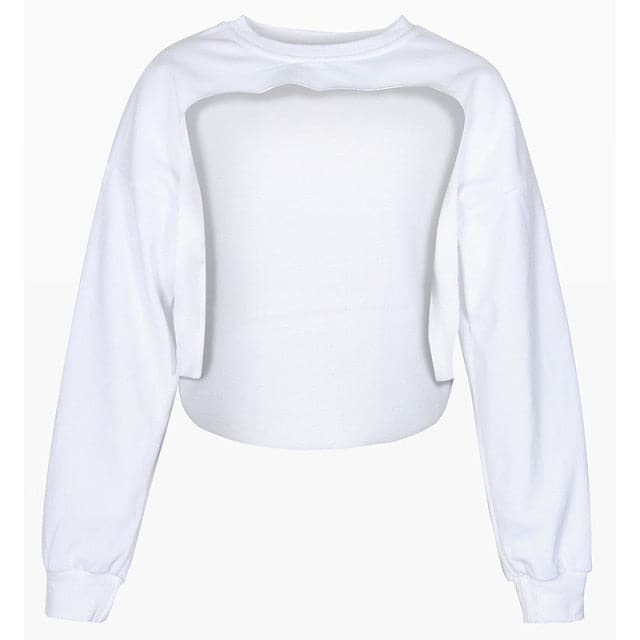 Dressbetty - Irregular Cut Out New O-neck Hoodies