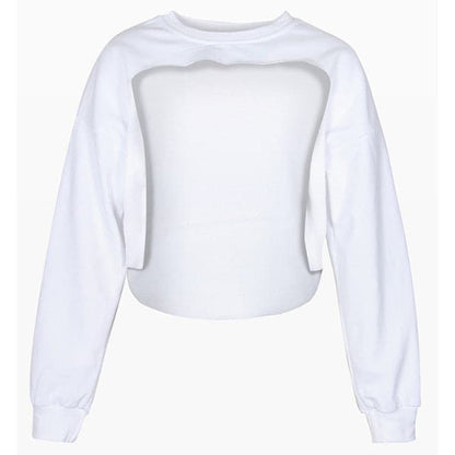 Dressbetty - Irregular Cut Out New O-neck Hoodies