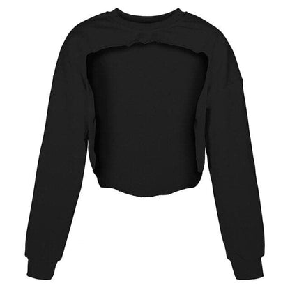 Dressbetty - Irregular Cut Out New O-neck Hoodies