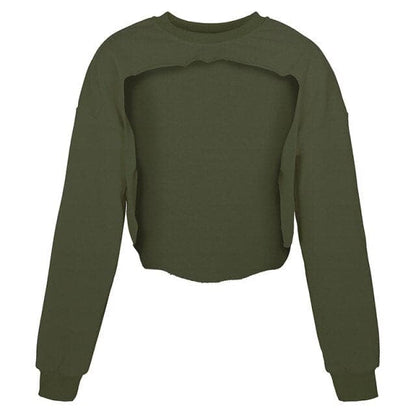 Dressbetty - Irregular Cut Out New O-neck Hoodies