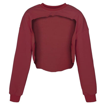 Dressbetty - Irregular Cut Out New O-neck Hoodies