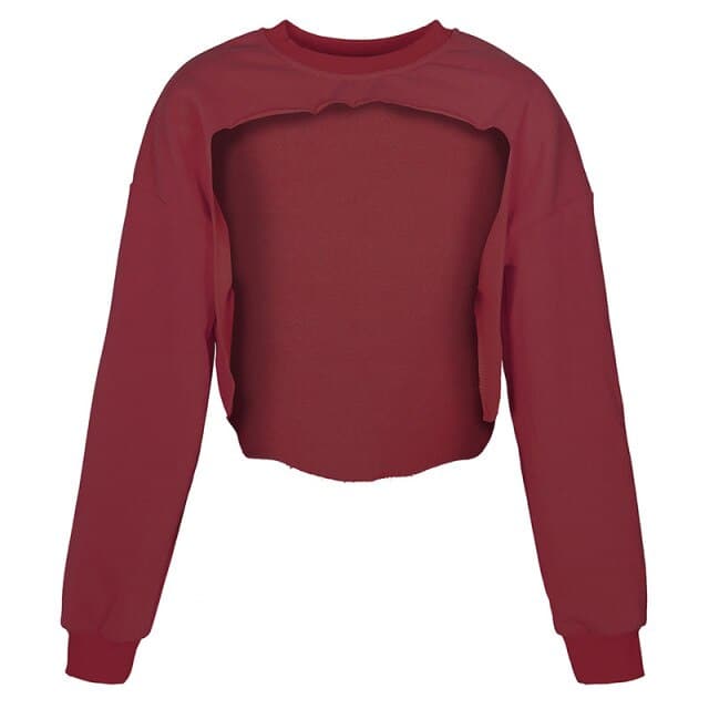 Dressbetty - Irregular Cut Out New O-neck Hoodies