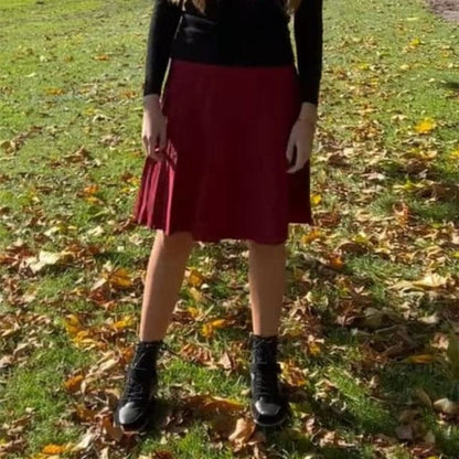 High Waist Knitted Pleated Skirts