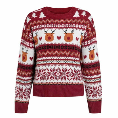 Dressbetty - Christmas Printed Knitted Pullover Long Sleeve Sweater