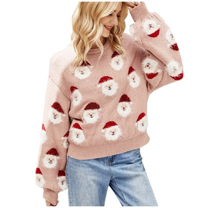 Dressbetty - Sweater Knit Top Loose Long Sleeves Christmas Color Light Bulb Warm Autumn Winter Girl Pullover