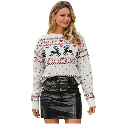Dressbetty - Sweater Knit Top Loose Long Sleeves Christmas Color Light Bulb Warm Autumn Winter Girl Pullover