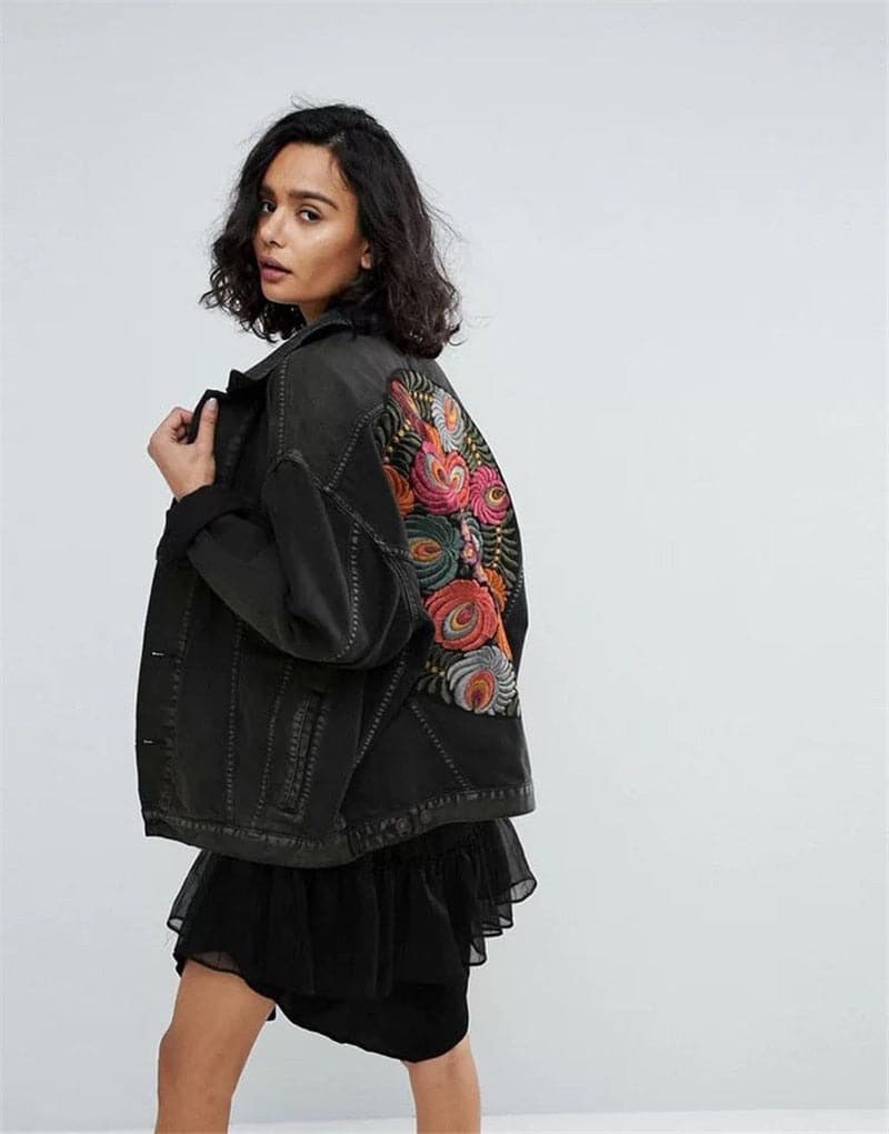 Dressbetty - Embroidery Denim Coats