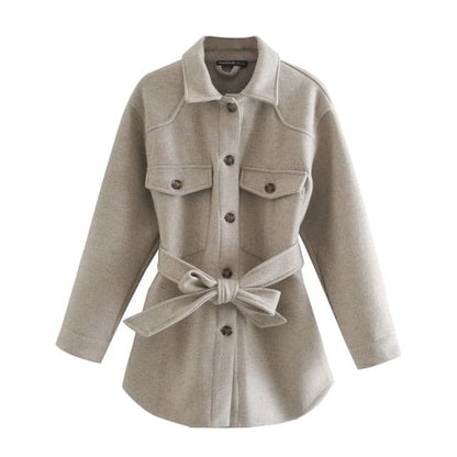 Dressbetty - Woolen Camel Soft Long Coats