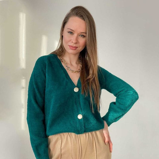 Dressbetty - V Neck Oversized Cardigan Sweaters