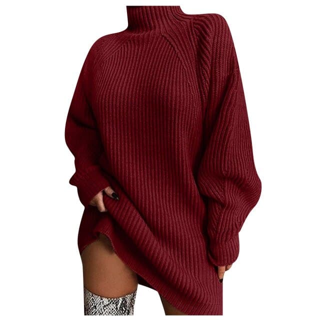 Dressbetty - Long Sleeve Knitted Mini Dresses