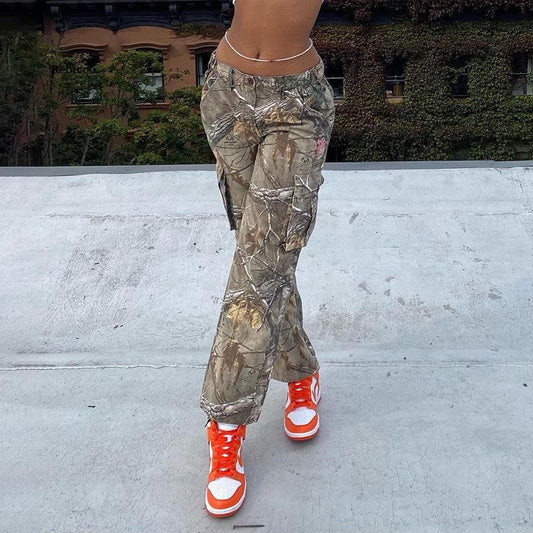 Large Size Noiselessly Cloth Cotton Breathable Bionic Camouflage Pants Outdoor Hiking Fishing Jungle Hunting Long Trousers