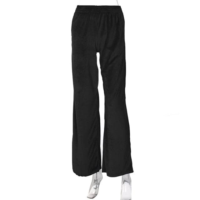 Velvet Wide Leg Pants High Waist Green Harem Trousers Female Autumn Clothes Loose Sport Wear