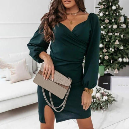 Mini Dress Long Sleeve Dresses Button Down Slim Knit Party Club Dress