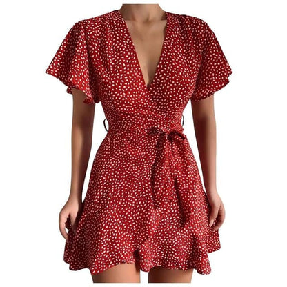 Butterfly Sleeve Short Mini Dress
