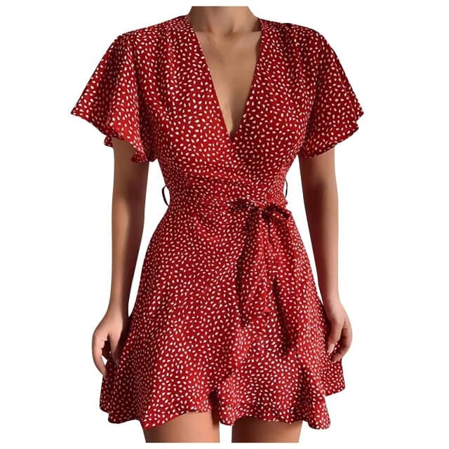 Butterfly Sleeve Short Mini Dress
