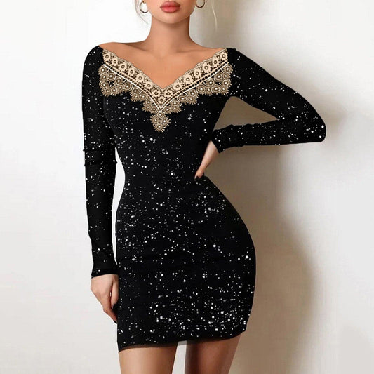 Mesh Sleeve Long Sleeve A-line Mini Dresses