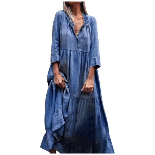 Cowboy Long Dress Retro Winter Party Dresses