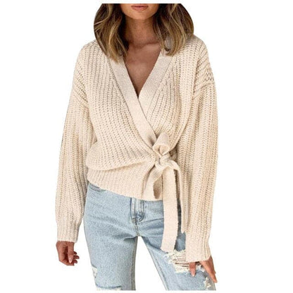 Dressbetty - V-neck Long Sleeves Sweater Pull Jumper