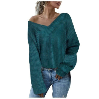 Dressbetty - Knitted Sweater Sweater Long Sleeve Knitted Jersey Loose Waist Thermal Sweater Thick Knitted Sweatshirt