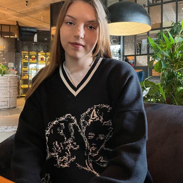 Sweaters Knitted Pullover Cupid Jacquard Hip Hop Spring Autumn Harajuku Oversized Loose Outwear Jumper