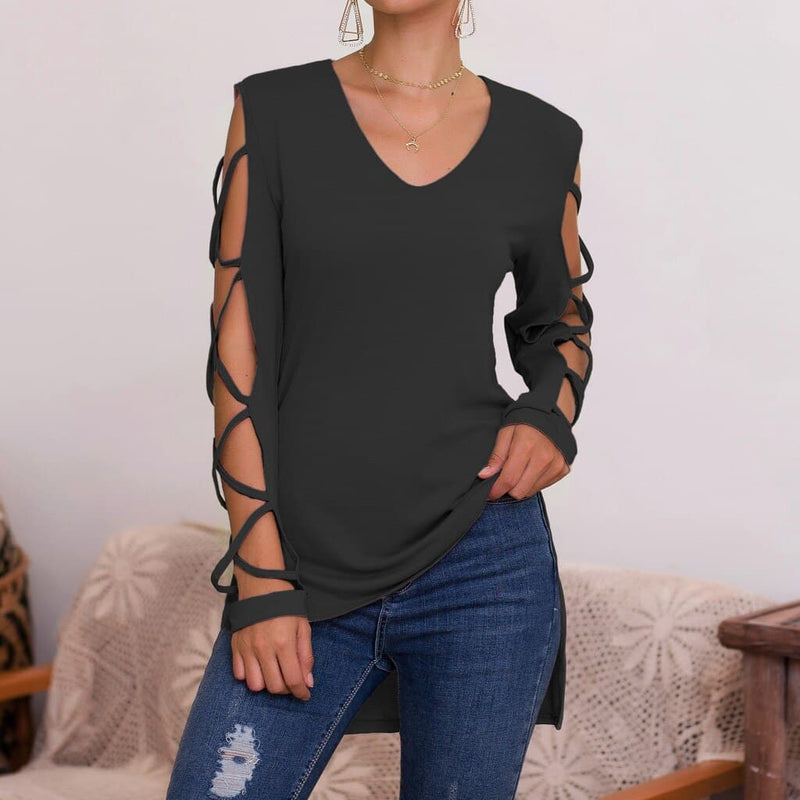 Long Sleeve Shirt Top V Neck Blouse Femme Blouses Tops and Blouses