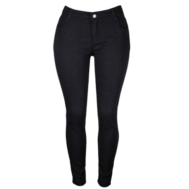 Middle Waist Button Wash Hip Lift Jegging Jeans Genie Slim Large Small Leg Pockets Woman Fitness Pants