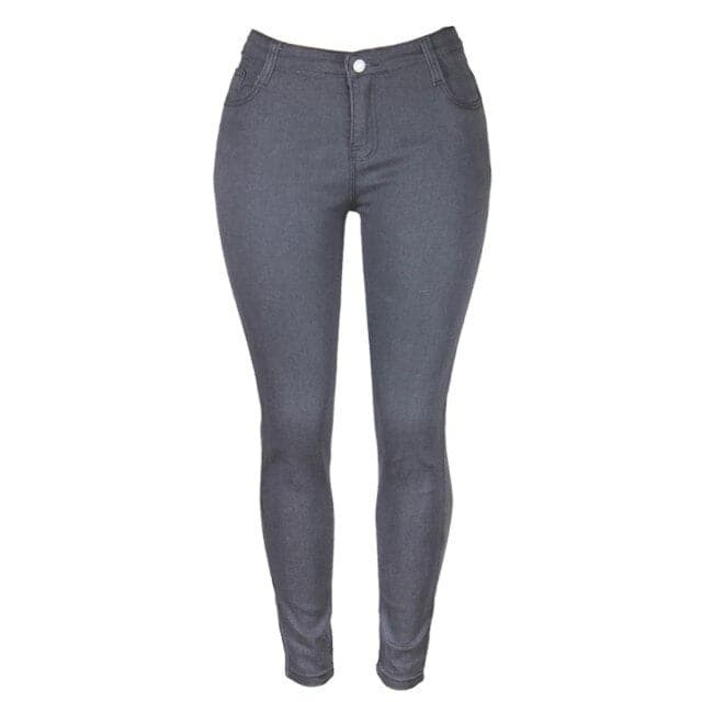 Middle Waist Button Wash Hip Lift Jegging Jeans Genie Slim Large Small Leg Pockets Woman Fitness Pants
