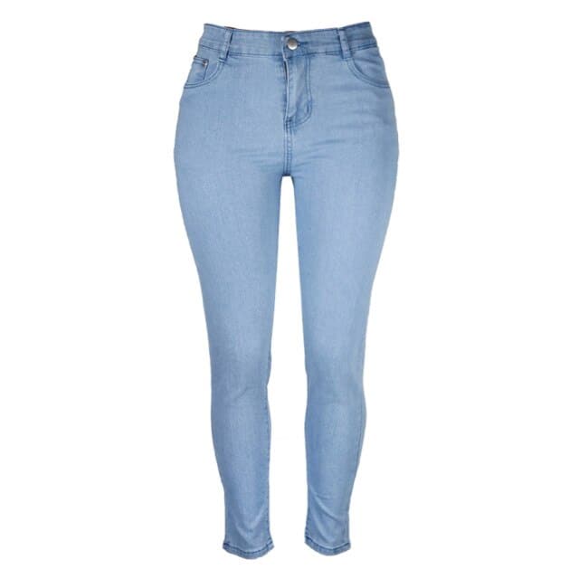Middle Waist Button Wash Hip Lift Jegging Jeans Genie Slim Large Small Leg Pockets Woman Fitness Pants