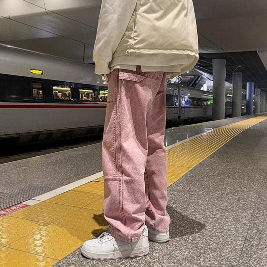 Loose Straight Jeans Asthetic New Man Jeans Pants for Boy Baggy Hip Hop Jeans Neutral Denim Trousers