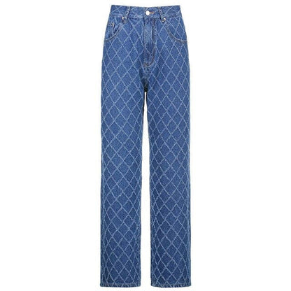 Woman Jeans Straight High Waist Pants