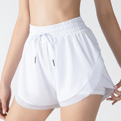 Summer Running Shorts 2 in 1 Double Layer Sports Shorts Stretch Athletic Quick Dry Shorts Gym Loose Breathable Yoga Shorts