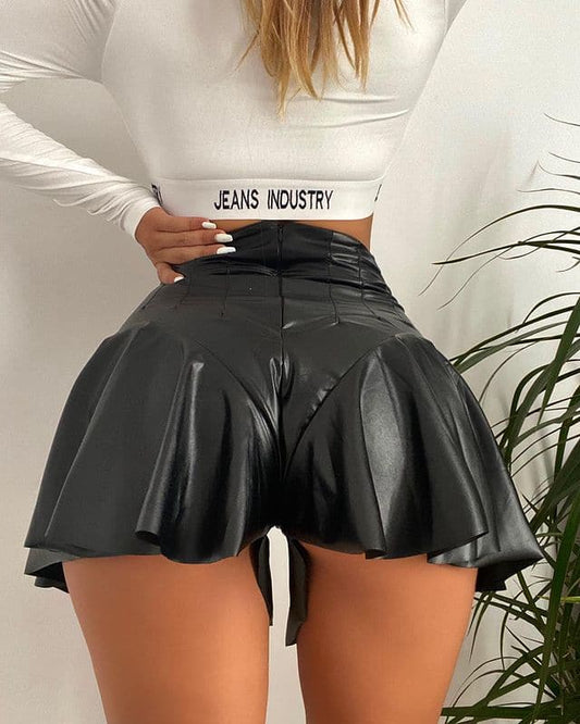 New Pu Lether Shorts Skirts