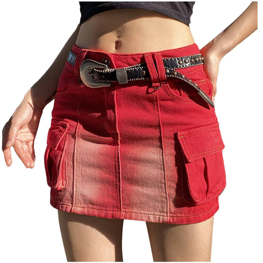 Uniform Pleated Waist High Corduroy Zipper Skirt Mini Skirt