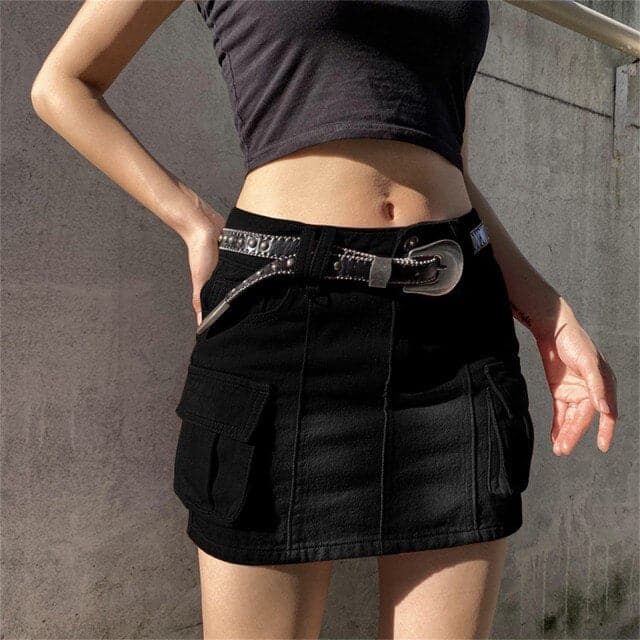 Uniform Pleated Waist High Corduroy Zipper Skirt Mini Skirt