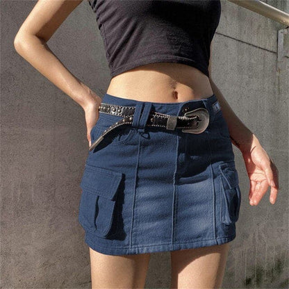 Uniform Pleated Waist High Corduroy Zipper Skirt Mini Skirt