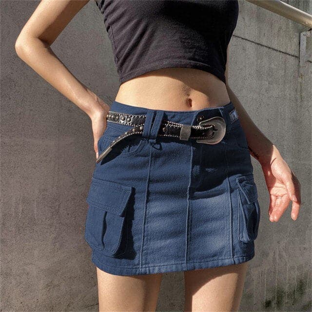 Uniform Pleated Waist High Corduroy Zipper Skirt Mini Skirt