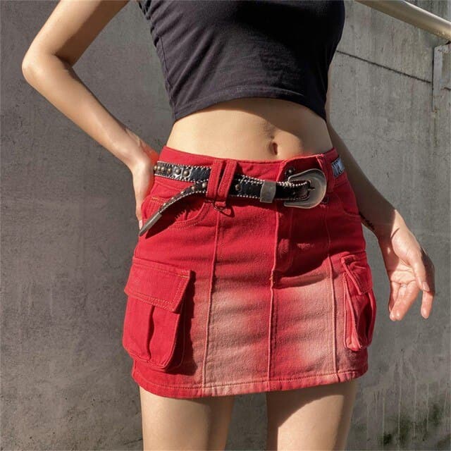 Uniform Pleated Waist High Corduroy Zipper Skirt Mini Skirt