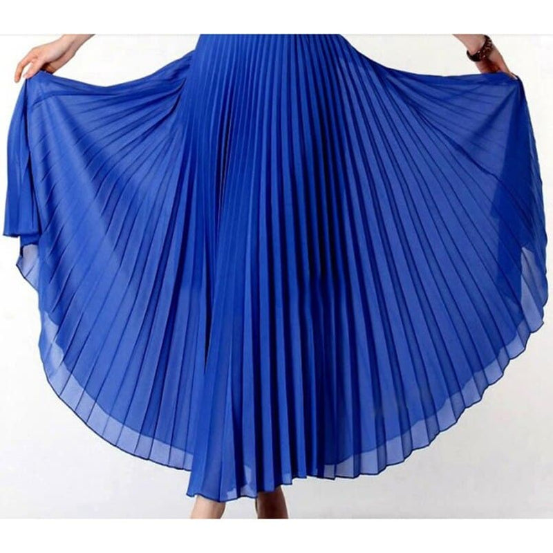 High Waist Pleated Maxi Skirts