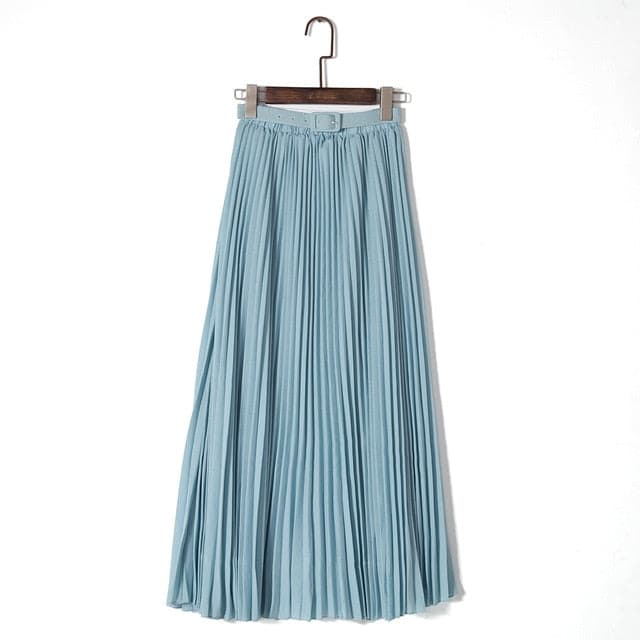 High Waist Pleated Maxi Skirts