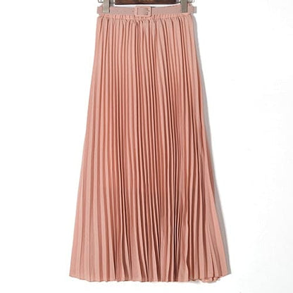 High Waist Pleated Maxi Skirts