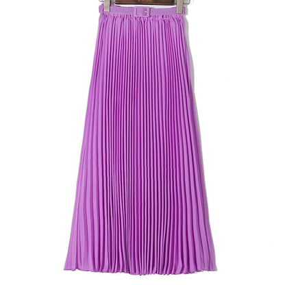 High Waist Pleated Maxi Skirts