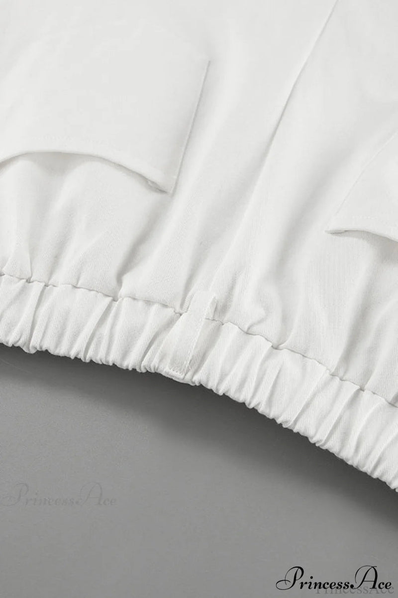 Pure Cotton White Drawstring Denim Pants