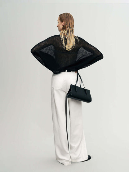 Cashmere-silk Relaxed Pullover Sweater