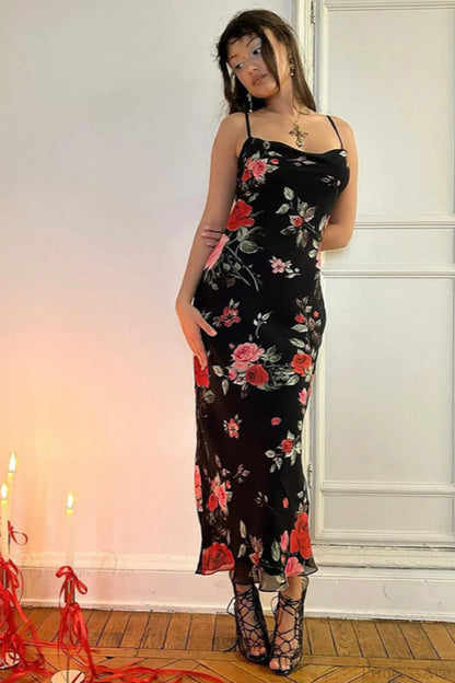 Retro Cami Fitted Bodycon Maxi Dress