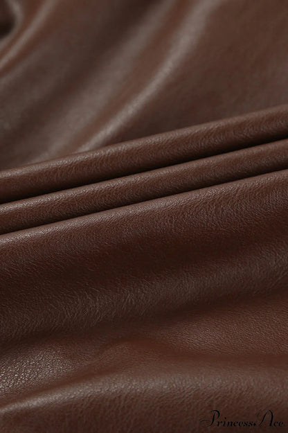 Retro Leather Blazer Collar Coat