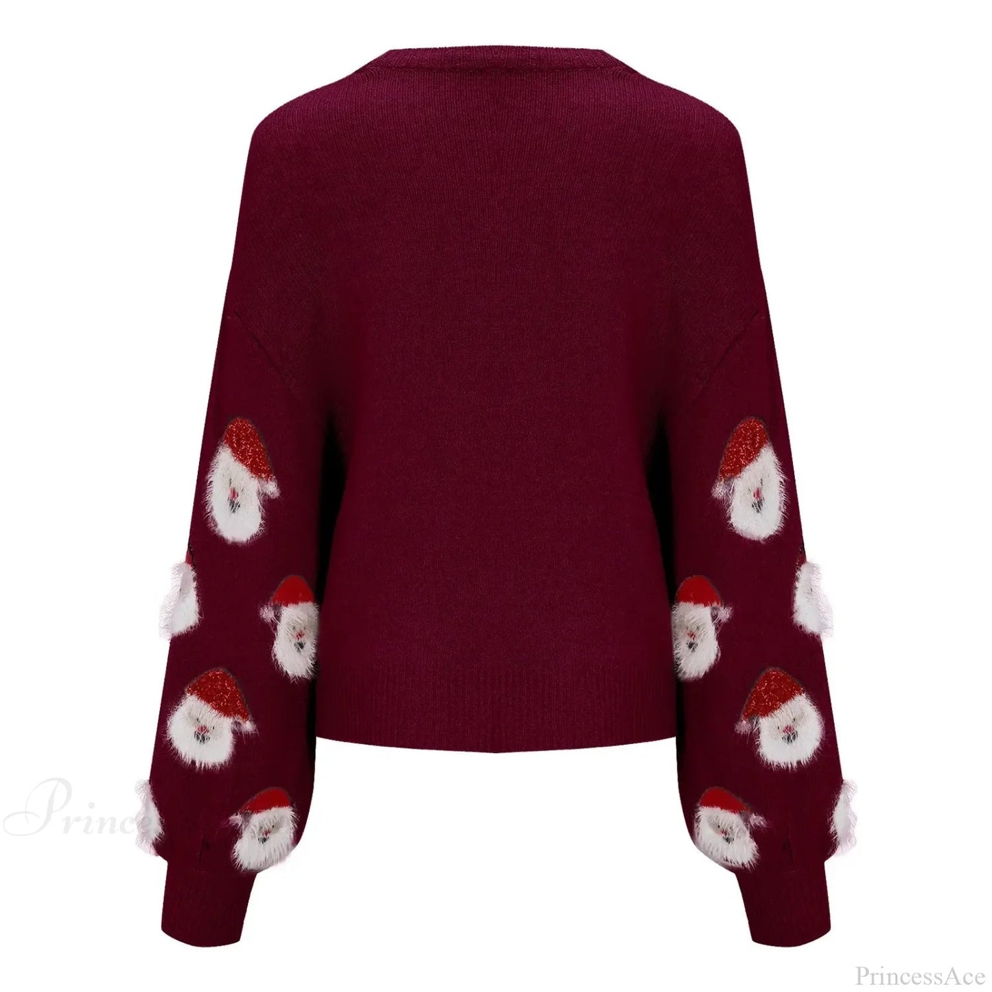 Round Neck Oversized Warm Christmas Santa Head Christmas Sweater