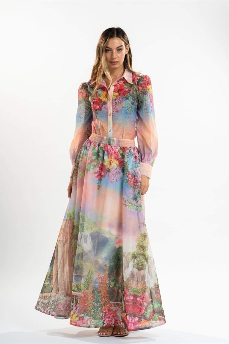 Roxanne Printed Blouse Set